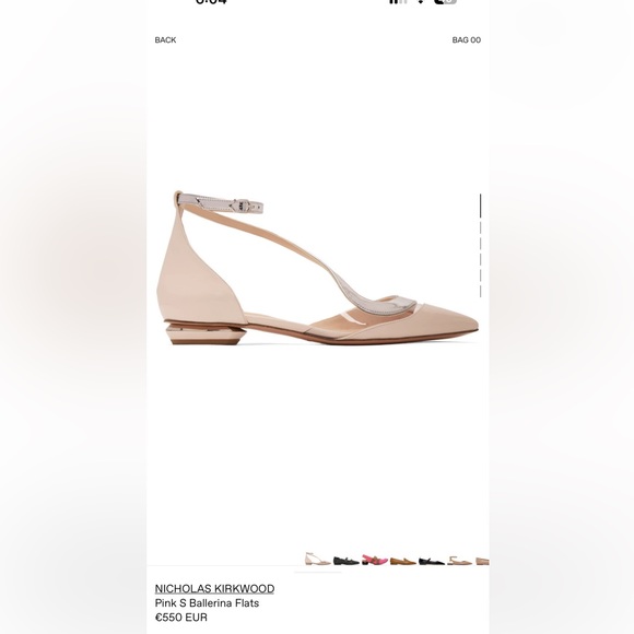 Brand new Nicholas Kirkwood Pink S Ballerina Flats(size 36) - Picture 1 of 5